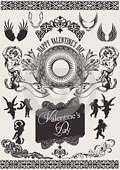 Vector set. Valentine's Design Elements.