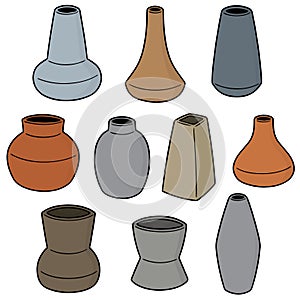 Vector set of vase