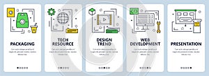 Vector modern thin line packaging concept web banners