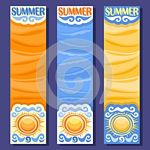 Vector set vertical banners for Summer season