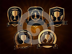 Vector set of victory badges photo