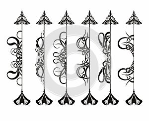 Vector set of vintage arrows, hand drawn in graphic style