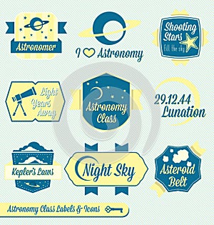 Vector Set: Vintage Astronomy Class Labels