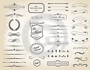 Vector Set of Vintage Calligraphic Elements