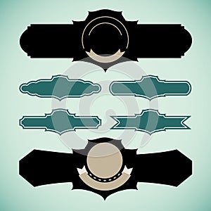 Vector set of vintage framed labels 0036