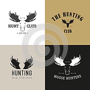 Vector set of vintage hunting emblems