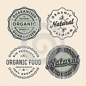 Vector set vintage organic labels