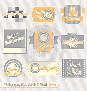 Vector Set: Vintage Photography Class Labels