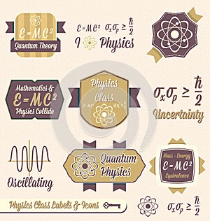 Vector Set: Vintage Physics Class Labels