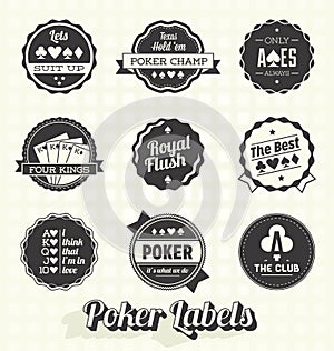 Vector Set: Vintage Poker Labels