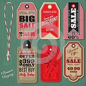 Vector set of Vintage Style Sale Tags