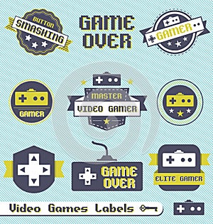 Vector Set: Vintage Video Game Labels and Icons