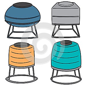 Vector set of water storage tanks