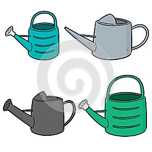 Vector set of watering can