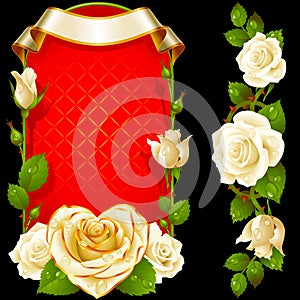 Vector set of White Roses Decoration