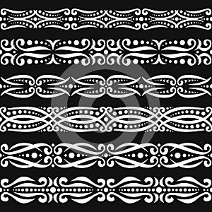 Vector set of white seamless borders