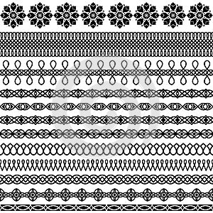 Vector set of Oriental brushes