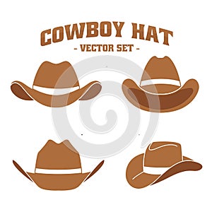 Vector set of wild cowboy hats
