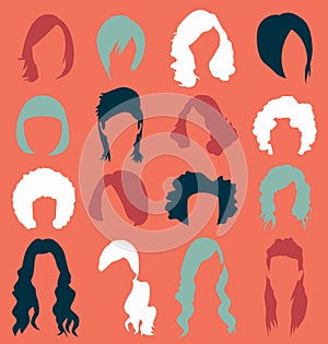 Vector Set: Womans Hair Styles