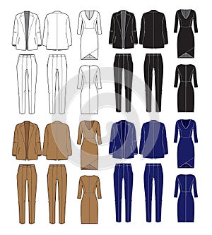 Vector set of women's clothes