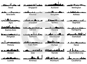 Vector set of world city skylines