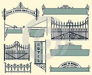 Vector set: wrought iron wicket photo