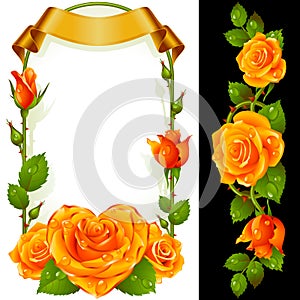 Vector set of Yellow Roses Decoration