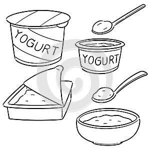 Vector set of yogurt