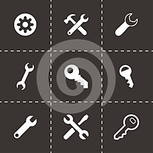 Vector settings wrench icons set