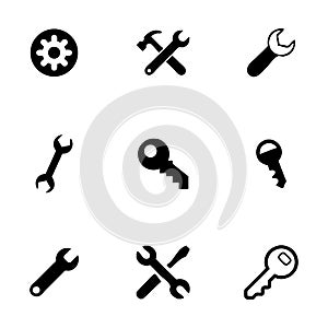 Vector settings wrench icons set