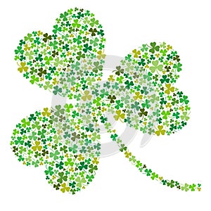 Vector shamrock made of small shamrocks