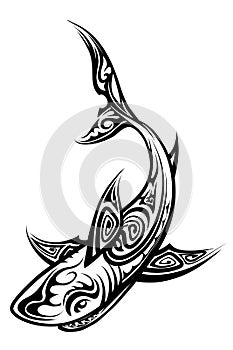 Vector Shark Polynesian Tattoo