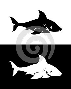 Vector shark silhouette