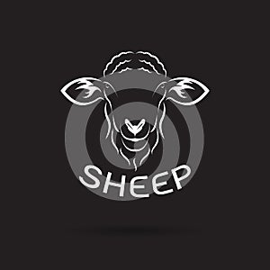 Vector of sheep head design on black background. Wild Animals.