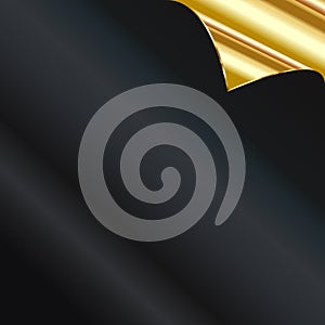 Vector Sheet of golden paper with a curl