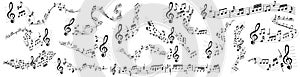 Vector sheet music - musical notes melody on white background