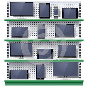 Vector Shelves with Modern Electronic Devices