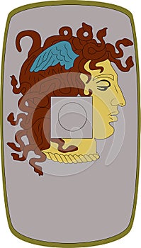 Vector shield of Legio I Minervia on white background
