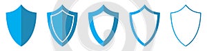 Vector Shield in flat style. Set of Shield icons