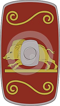 Vector shield of Legio XVI Flavia Firma on white background photo