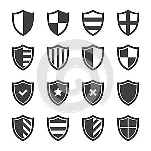 Vector shield secure icon set