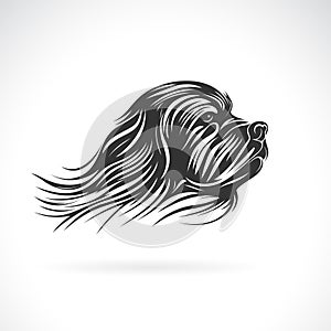 Vector of shih tzu dog head design on white background. Easy editable layered vector illustration. Pet