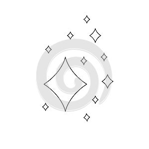 Vector shine icon isolated on white background, shining, geometric shapes.