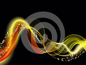 Vector shiny color gold wave design element christmas background