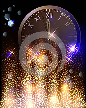 Vector shiny New Year Clock