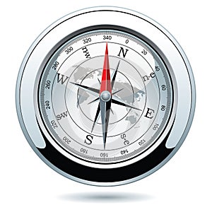vector shiny silver compass