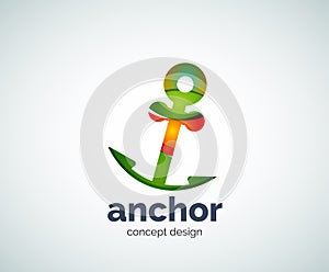 Vector ship anchor logo template