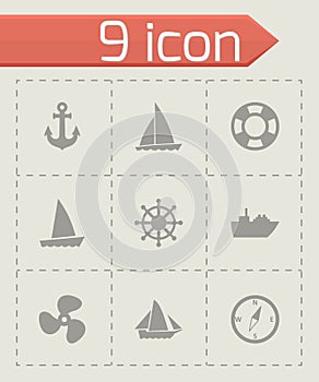 Vector ship and boat icon set