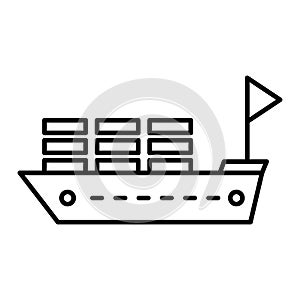 Vector Ship Outline Icon Design