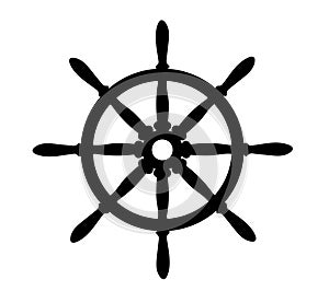 vector ship wheel silhouette.